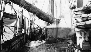 Actual try-works, circa 1925. Via girlonawhaleship.org